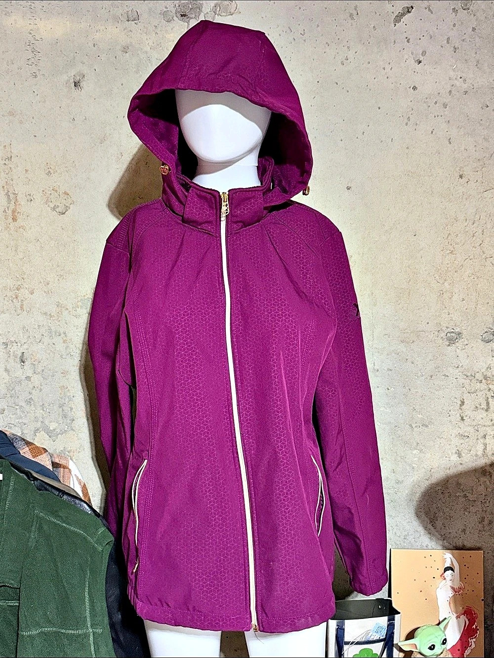 ZeroXposur Purple Geometric Hooded Ski Jacket Size Large